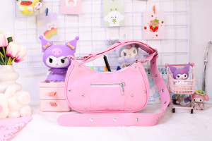 studded decor hobo bag 